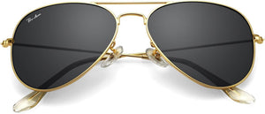 Classic Aviator Sunglasses for Men Women 100% Real Glass Lens