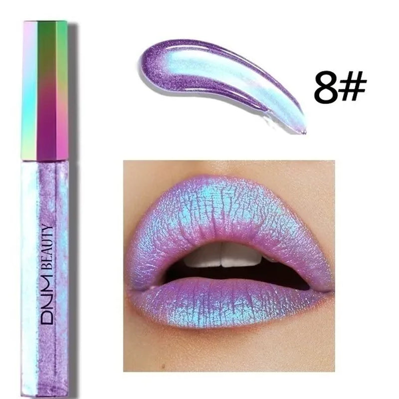 Super Girl 12 Color High-Fashion Chameleon Metal Matte Metallic Waterproof Lipgloss Liquid Lipstick Shimmer Diamond Glitter Pearl Colour Lip Gloss Lip