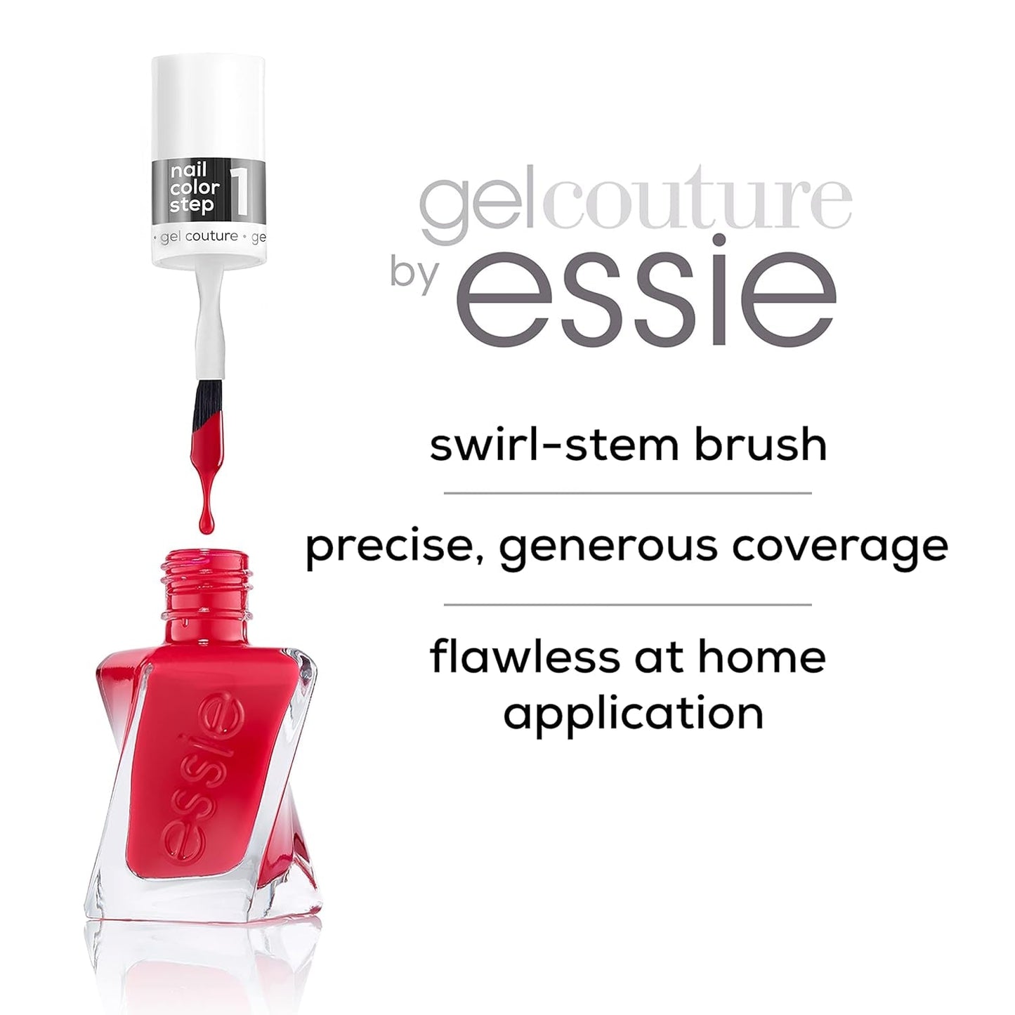 Gel Couture Long-Lasting Nail Polish, 8-Free Vegan, Deep Red, Spiked with Style, 0.46 Fl Oz