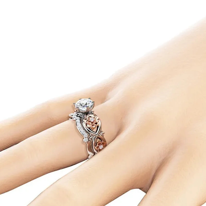 925 Sterling Silver Round CZ Zircon Ring Sets for Women Wedding Engagement Rings Set New Fashion Jewelry Size 5-12