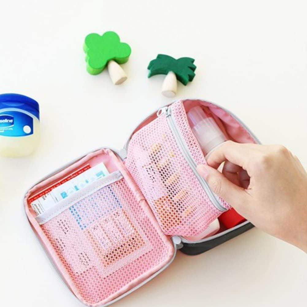 Mini Outdoor First Aid Kit Bag Travel Portable Medicine Organizer Emergency Kit Pink Durable and Nice