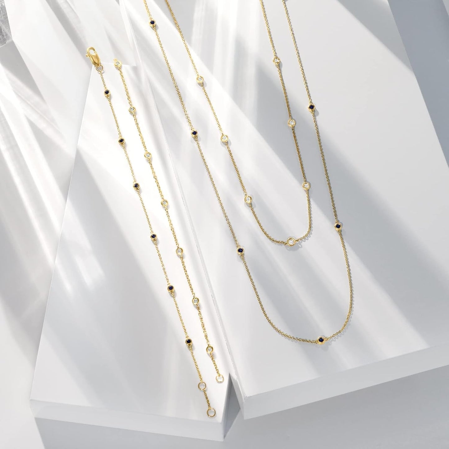 by  Diamond Station Necklace in 14Kt Gold