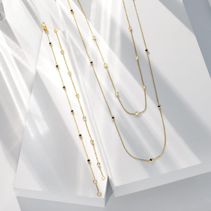 by  Diamond Station Necklace in 14Kt Gold