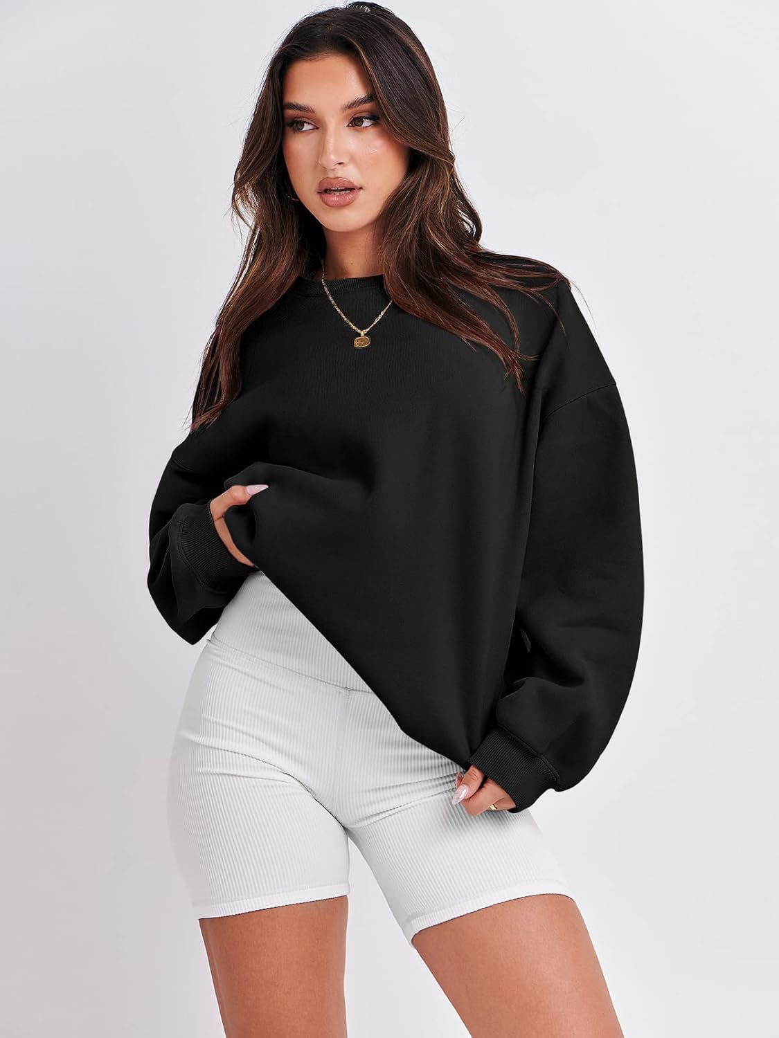 Sweatshirt for Women Oversized Crewneck Hoodies Fleece Casual Pullover Top Fall Fashion Outfits Clothes 2025