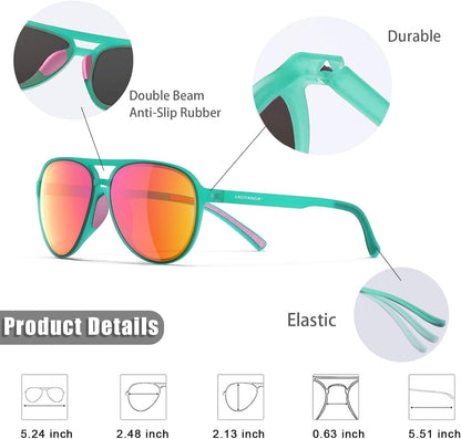 Lightweight TAC Polarized Tinted Classic Vintage Retro 70S Sunglasses, TR-90 Frame for Women Men, UV 400 Protection
