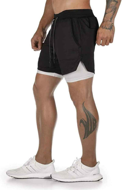 Mens Running Shorts，Workout Running Shorts for Men，2-In-1 Stealth Shorts，7-Inch Gym Yoga Outdoor Sports Shorts