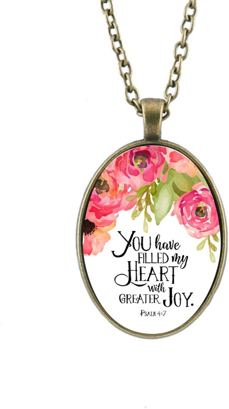 Inspirational Necklace for Women Mom Christian Gift Faith Necklace Religious Scripture Jewelry 5Pcs