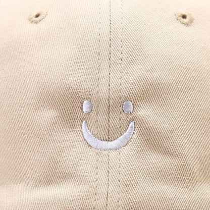 Smile Face Baseball Cap for Women Men Adjustable Low Profile Unstructured Cotton Dad Hat