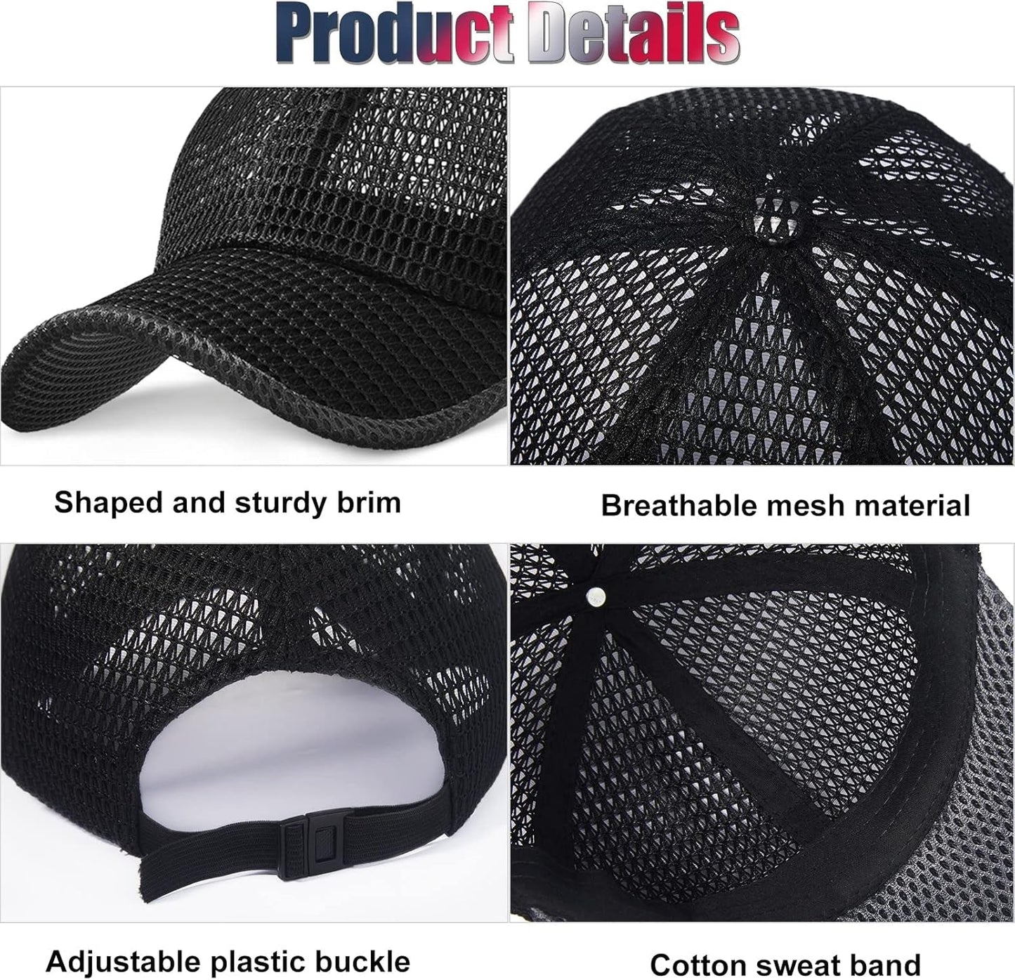 Summer Mesh Baseball Cap for Men Adjustable Breathable Caps Women Men'S Hat Quick Dry Hats Casual Trucker Hat