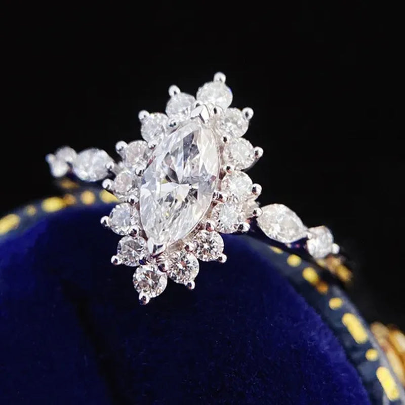 Luxury Princess Fashion Engagement Jewelry Engagement Rings for Women Bride Wedding Accessories Anniversary Gift for Girlfriend Size 4-12 Bague Femm