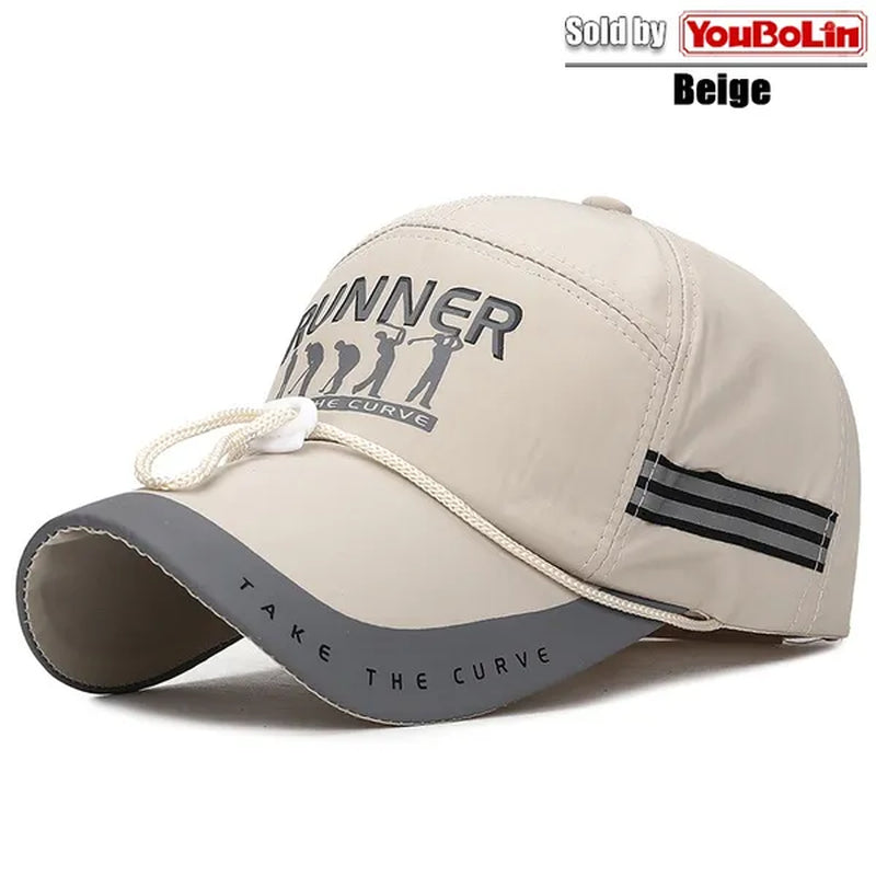Extended Brim, Quick Drying Fabric, Reflective Strip and Windproof Rope, Outdoor Sport Baseball Cap. New Fashion Casual UV Proof Snapback Hats Suitable for Mountaineering and Fishing in Summer