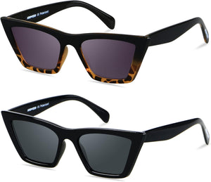 Cat Eye Sunglasses for Women Polarized Cateye Frames Fashion Vintage Square Classic Retro Sun Glasses