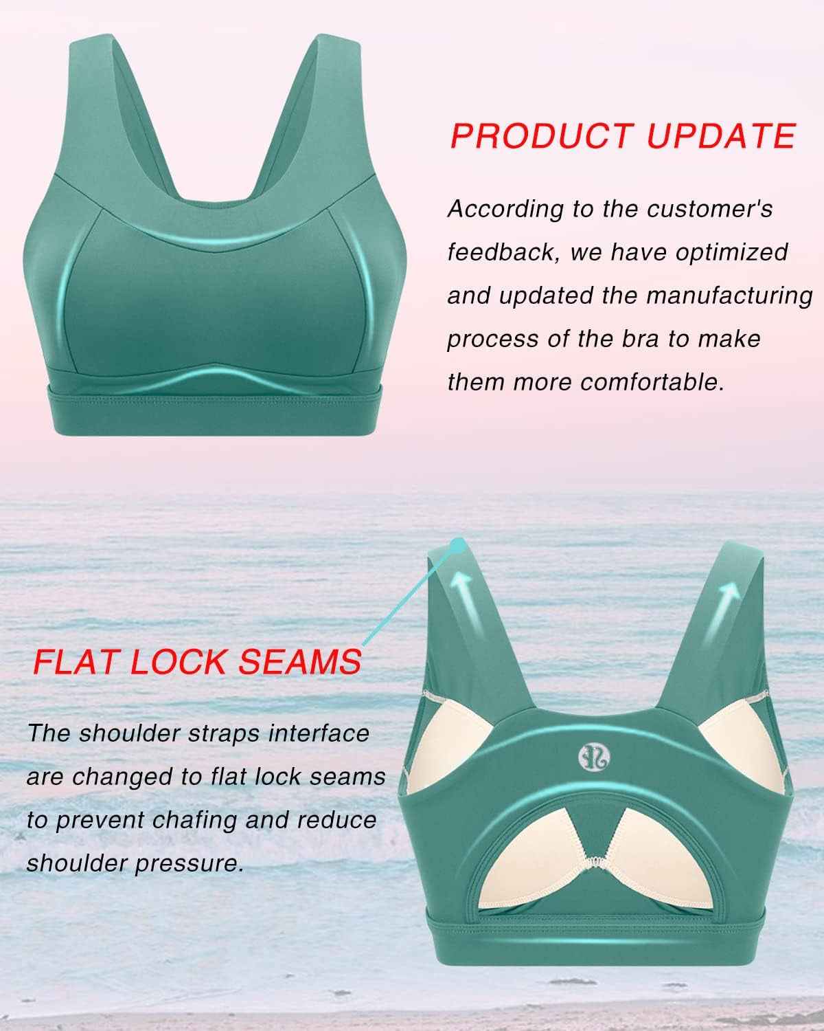 High Impact Sports Bras for Women,Racerback Running Bra Workout Crop Tank Tops Longline Sports Bra Push Up