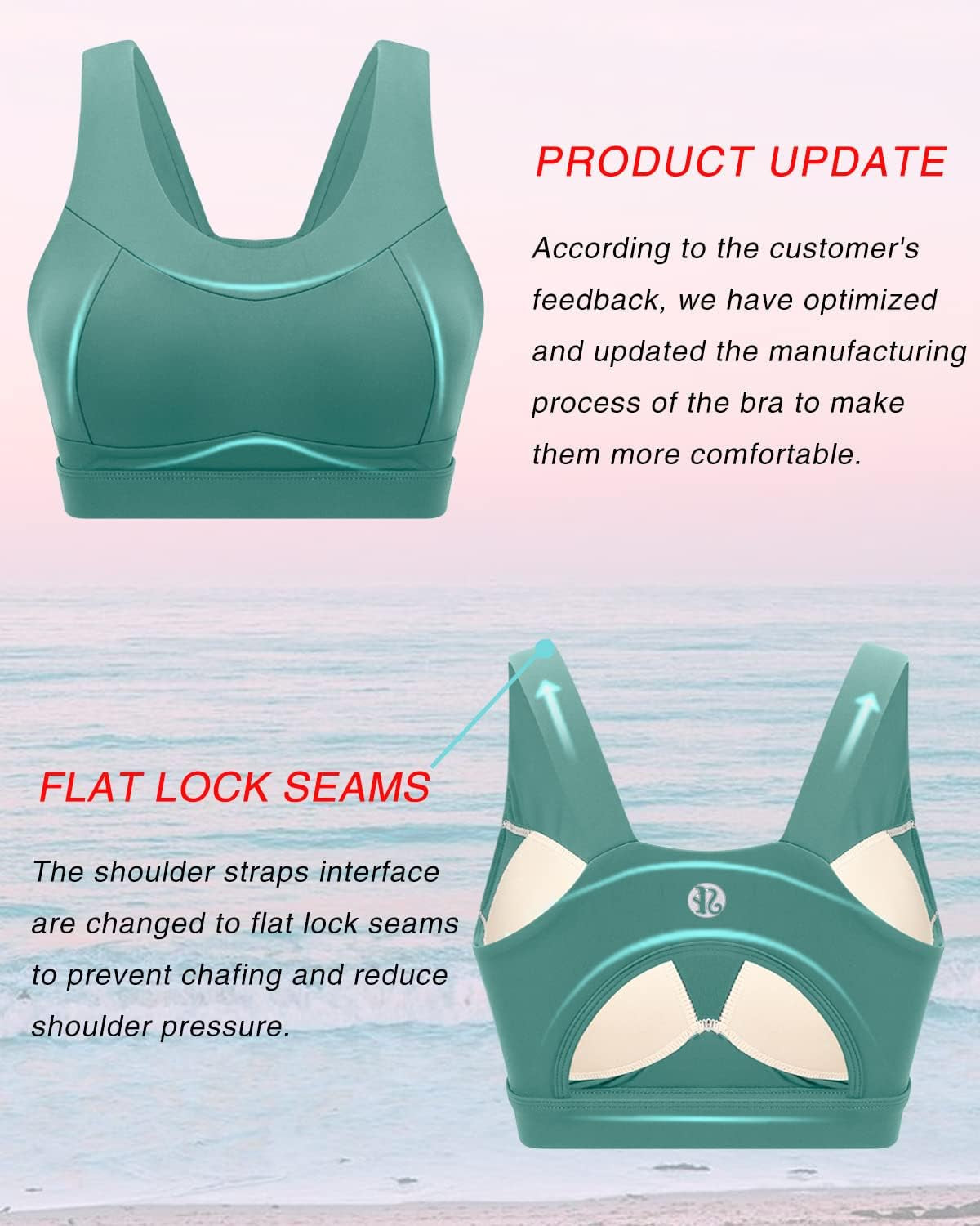High Impact Sports Bras for Women,Racerback Running Bra Workout Crop Tank Tops Longline Sports Bra Push Up - WORLD TIME VISITS