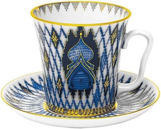 Lomonosov Porcelain Set Mug and Saucer Magic City Kizhi with Russian Church