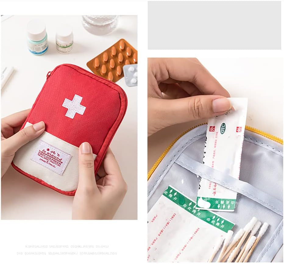 Travel Mini Empty First Aid Pouch, Portable Empty Aid Medical Bag,Empty Medicine Bag Emergency Kit Storage Bag Empty