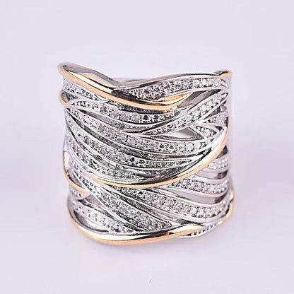 European and American Elegant Women'S Cross Bride Engagement Wedding Girlfriend Ring Anniversary Valentine'S Day Christmas Thanksgiving Gift Size 5-11