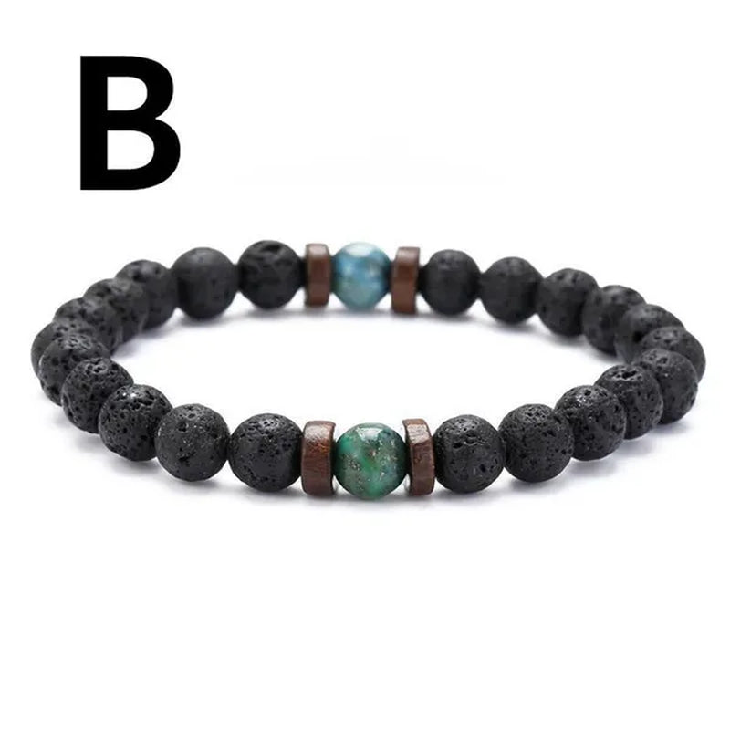 Luxury Fashion Men'S Creative Bead Bracelet Handwoven Adjustable Natural Stone Bead Bracelet Hip Hop Bracelet Men'S Jewelry Party Anniversary Gift Christmas Gift Jewelry - WORLD TIME VISITS