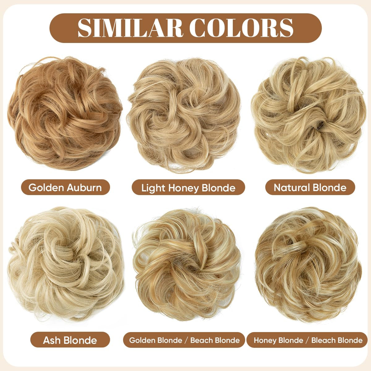 Large Messy Bun Hair Piece Wavy Curly Scrunchies Synthetic Chignon Ponytail Hair Extensions Thick Updo Hairpieces for Women Ash Blonde