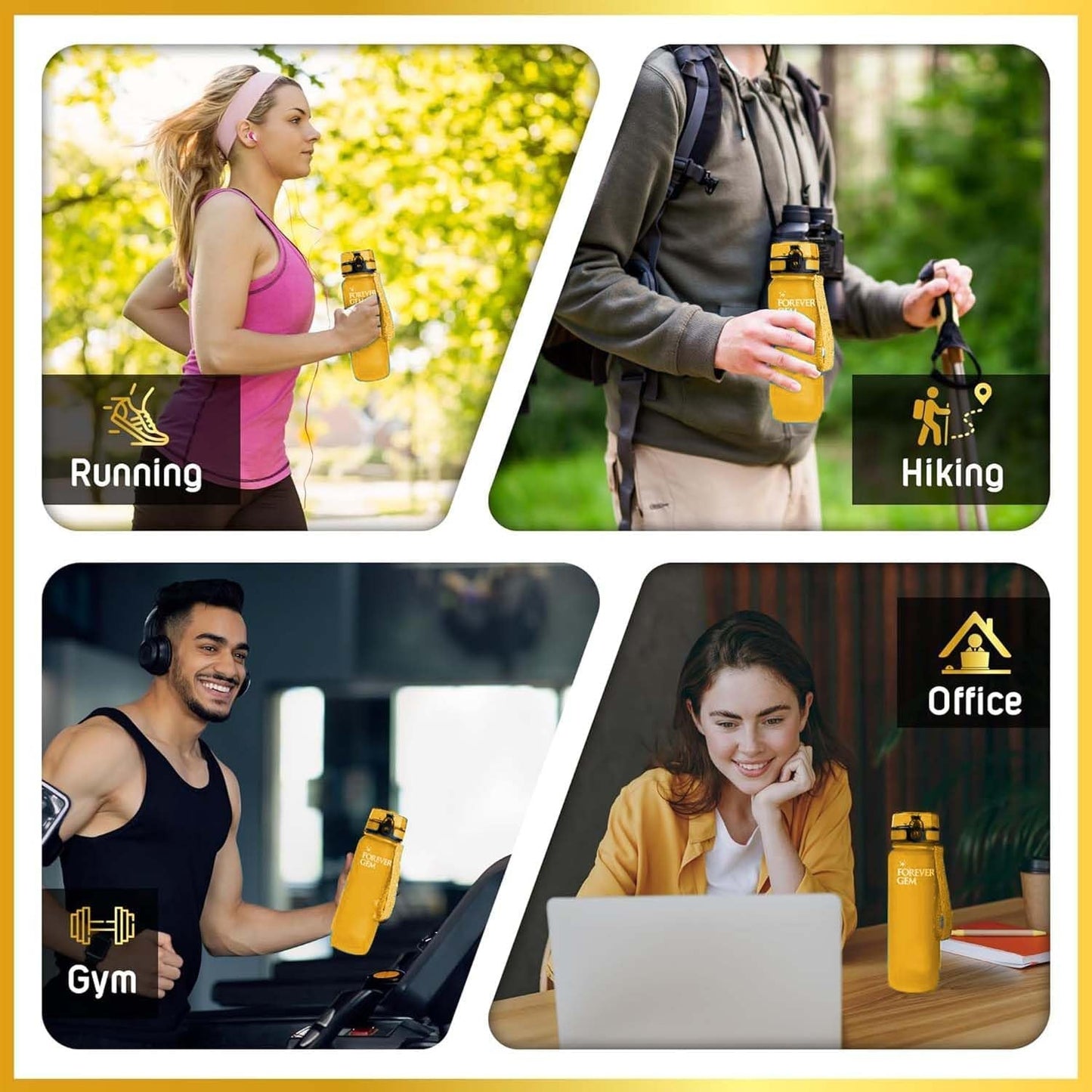 Water Bottle with Chug Lid, 21 OZ Capacity, Leak-Proof Design for Gym, Fitness, and Travel Use - Ideal for Women, Men, and Kids (1 Pack)