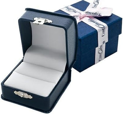 Solid 10K White, Yellow Gold or 6X6Mm Cushion-Cut Center Stone with Side White Topaz Ri