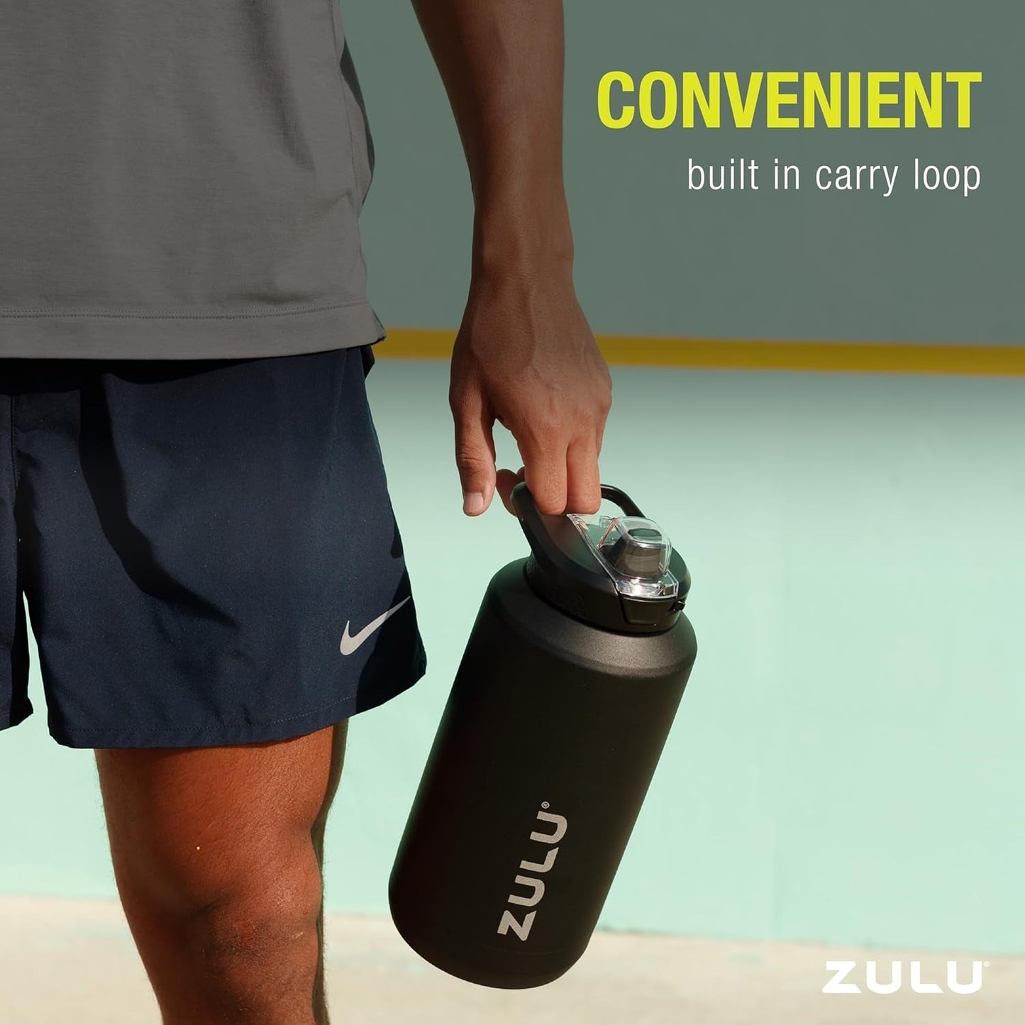 Goals Vacuum Insulated Large Capacity Stainless Steel Water Bottle | Reusable Jug Thermoses with Carry Handle | Leak-Proof Lid | Perfect for Travel, Workout, Gym, Hiking, Camping | 64Oz, 101Oz