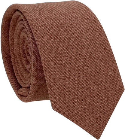 Mens Solid Color Necktie Cotton Neck Tie for Men
