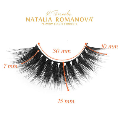 ® - Glamorous Eyelashes KYLIE (7-15Mm), Silk Lashes, Fake Eyelashes, Russian Dolls Look, Russian Strip Lashes