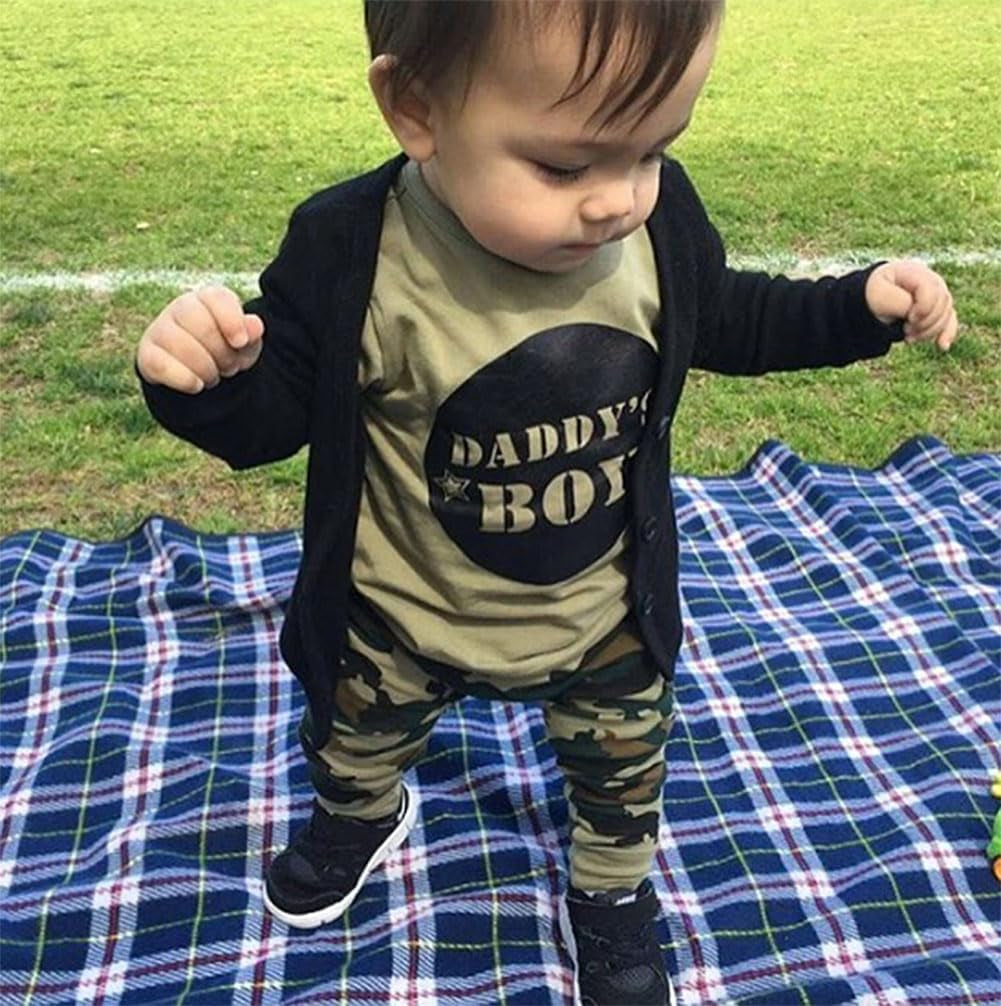 Baby Boy Summer Clothes Mommy Daddy Baby Boy T-Shirt +Camouflage Shorts Infant Toddler Boy Outfits Set