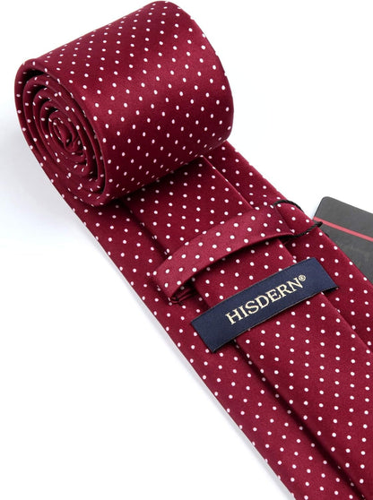 Polka Dot Ties for Men Classic Silk Ties and Pocket Square Formal Business Necktie Handkerchief Wedding Party