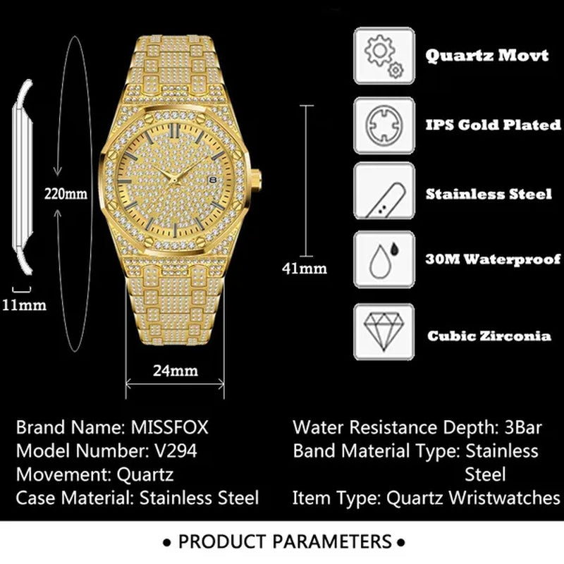 Women Quartz Watch Fashion Bling Casual Ladies Watch Female Gold Wristwatch Crystal Diamond Girls Clock - WORLD TIME VISITS
