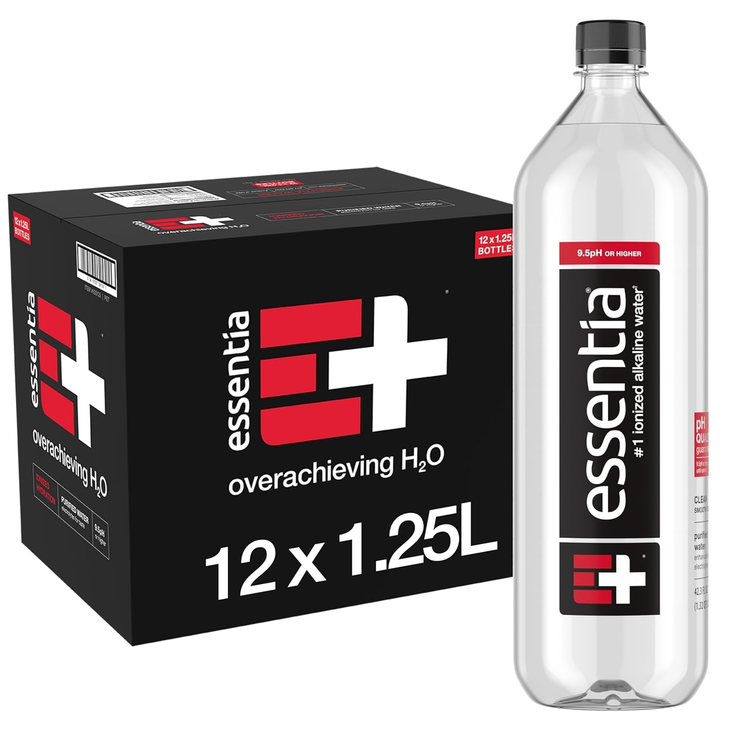 , 99.9% Pure, Infused with Electrolytes for a Smooth Taste, Ph 9.5 or Higher; Ionized Alkaline Water, Black, 42.3 Fl Oz (Pack of 12) - WORLD TIME VISITS
