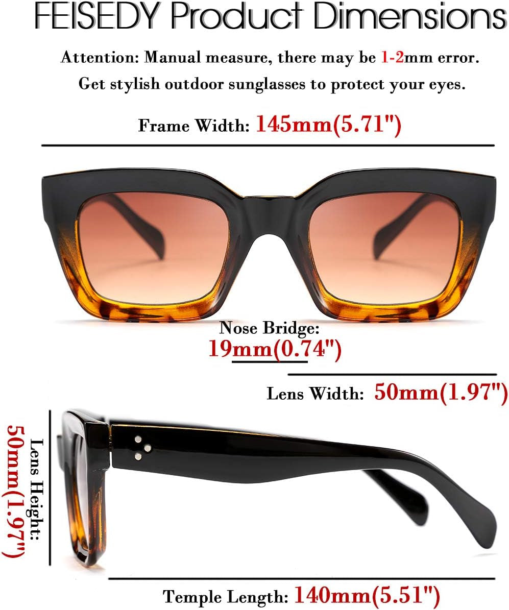 Classic Women Sunglasses Fashion Thick Square Sun Glasses Chunky Frame UV400 B2471
