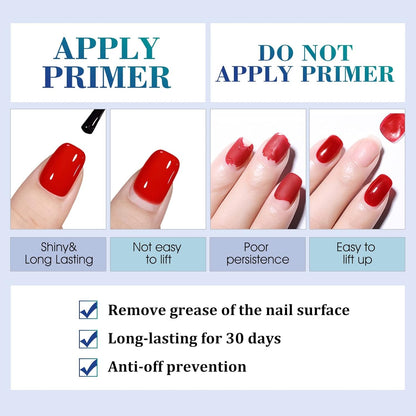 VENALISA 15Ml Gel Nail Polish, Acid-Free Primer & Nail Prep Dehydrate Nail Gel Polish Nail Art Starter Manicure Salon DIY at Home, 0.53 OZ