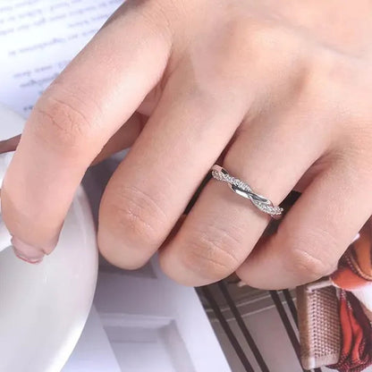 Diamond Ring Engagement Ring  Diamond Anniversary Twined Vine Simple Infinity Eternity Ring Bridal Women Promise Ring Anniversary Gold Wedding Bands Size 4-10