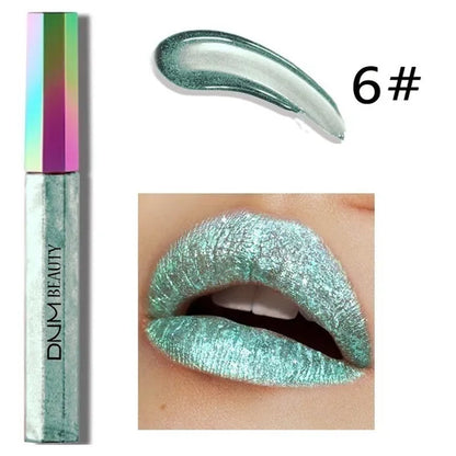 Super Girl 12 Color High-Fashion Chameleon Metal Matte Metallic Waterproof Lipgloss Liquid Lipstick Shimmer Diamond Glitter Pearl Colour Lip Gloss Lip