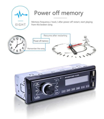 Podofo Autoradio 12V 1Din Car Radio Bluetooth Car Stereo In-Dash Car Audio Phone AUX-IN Fm/Usb/Radio Remote Control MP3 Player