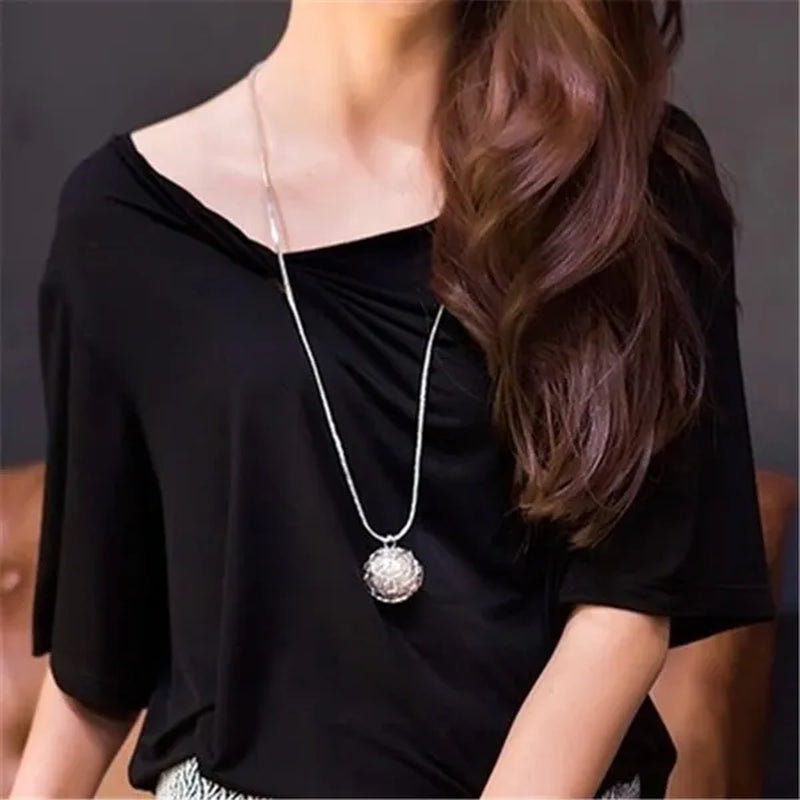 Hot Trendy Elegant Personality Unique Metal Surrounds the Pearl Long Chain Necklace for Women Fashion Romantic Wedding Bridal Necklace Pendant Fine Jewelry