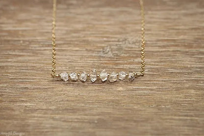 Herkimer Diamond Necklace Bar Necklace Diamond Crystal Jewelry