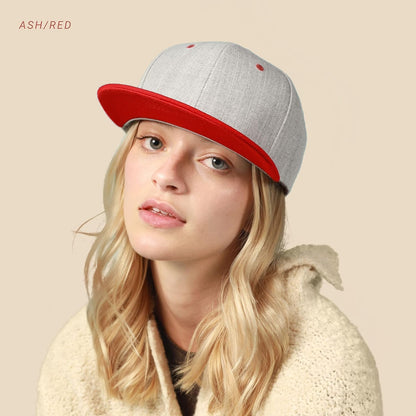 Flat Bill Visor Classic Snapback Hat Blank Adjustable Brim High Top End Trendy Color Style Plain Tone Baseball Cap