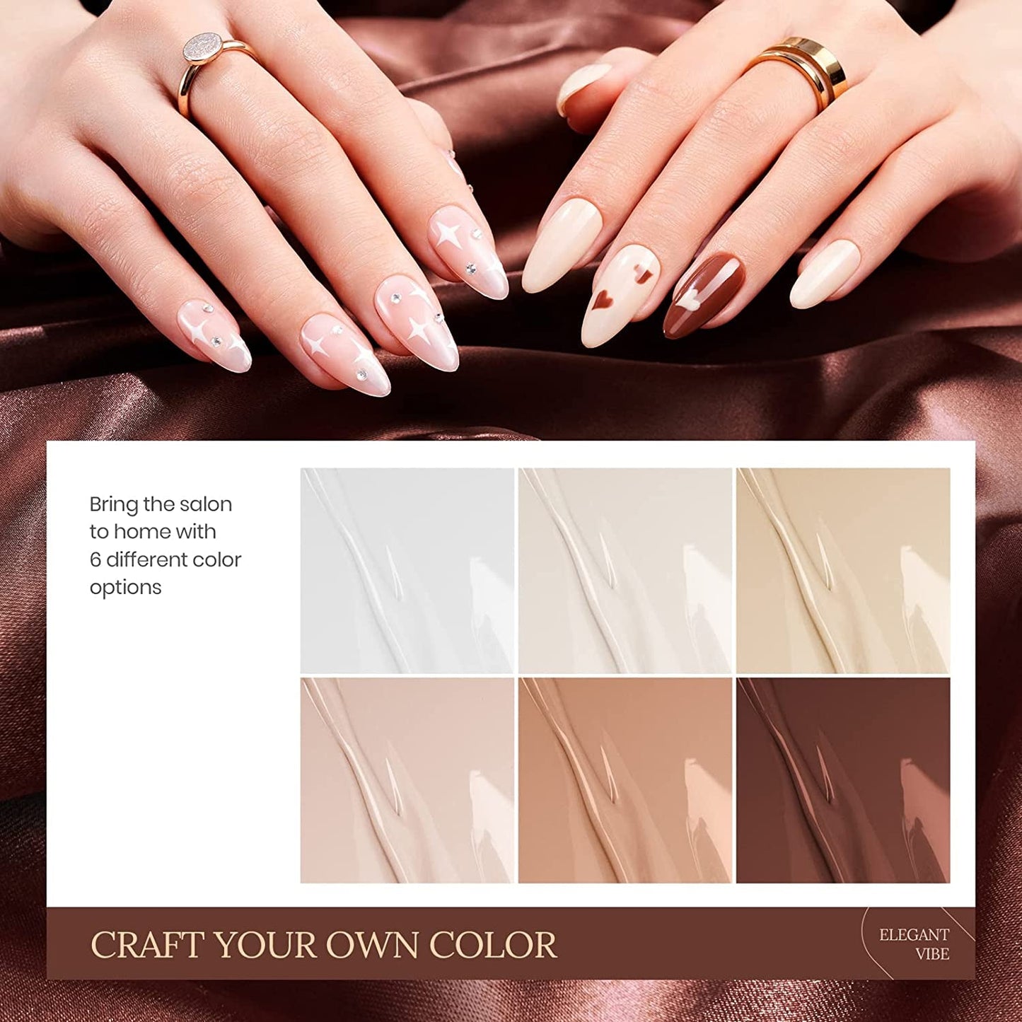 Beetles Brown Gel Nail Polish Set Nude Gel Polish Nail Set 6 Colors Sandstorm Collection Peach Brown Natural Manicure Kit Soak off Uv Led Lamp Needed for Women Gift Diy Home