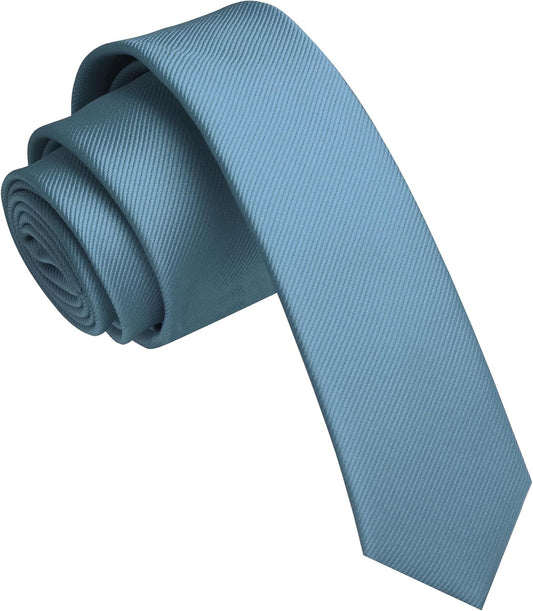 1.58" Solid Color Skinny Tie Slim Necktie for Men(4Cm) - WORLD TIME VISITS