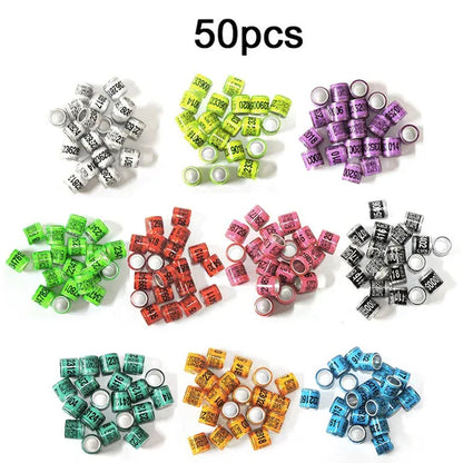 50 Pcs Mixed Color Dove Bands Bird Foot Ring Species Identify Training Rings Pet Bird Label Sign for Pigeon Dove Chicks Small Poultry Pet Supplies ZIO