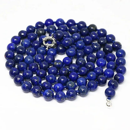 Natural Egyptian blue lapis lazuli jasper long chain necklace round beads 6,8,10mm fashoin elegant jewelry 36inch