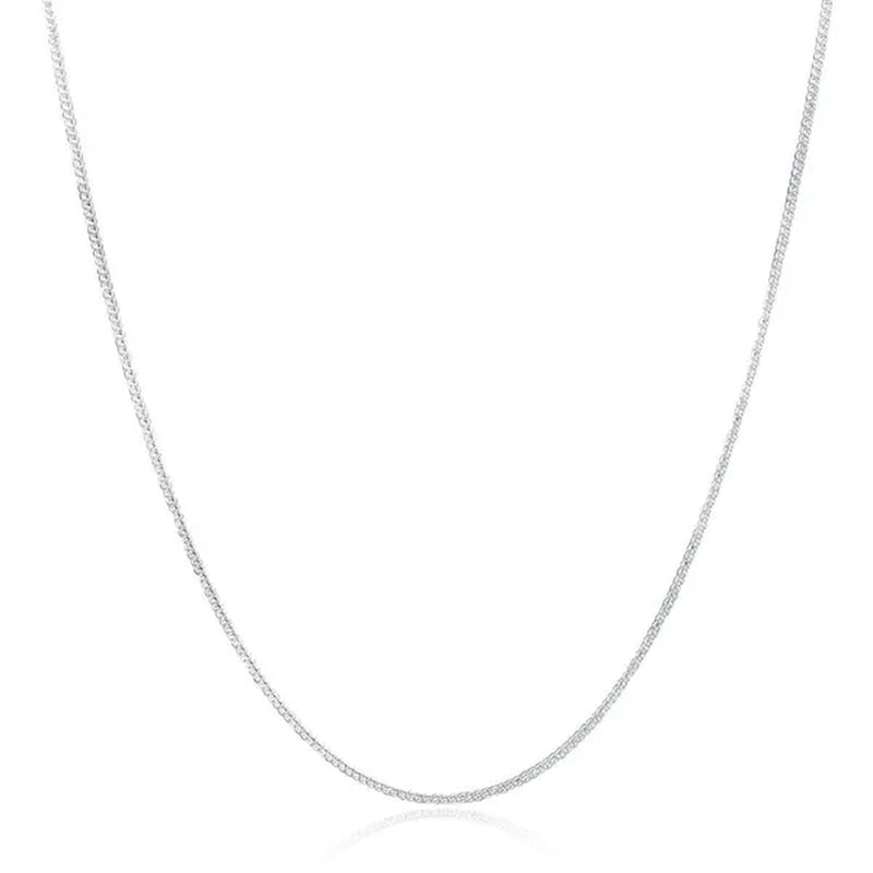 Fashion 2mm Side Chain 925 Silver Necklace for Women Man Wedding Charm Jewelry