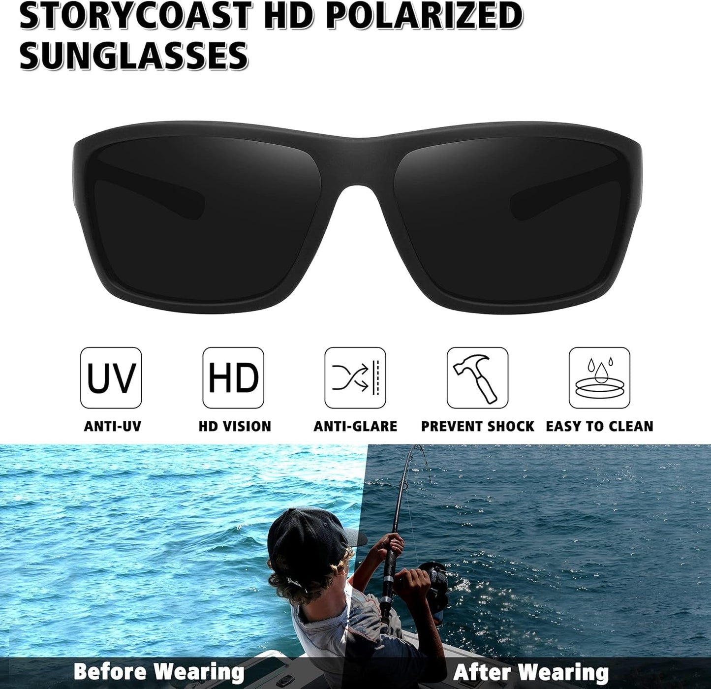 Polarized Sports Sunglasses for Men Women Unbreakable Frame Cycling Fishing Driving - WORLD TIME VISITS