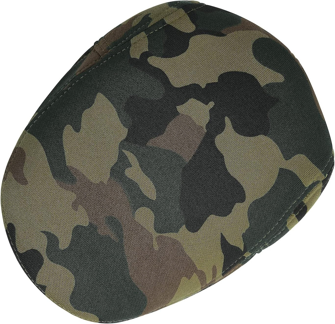 Men Newsboy Cap Cotton Flat Ivy Gatsby Driving Hat (Green Camouflage)