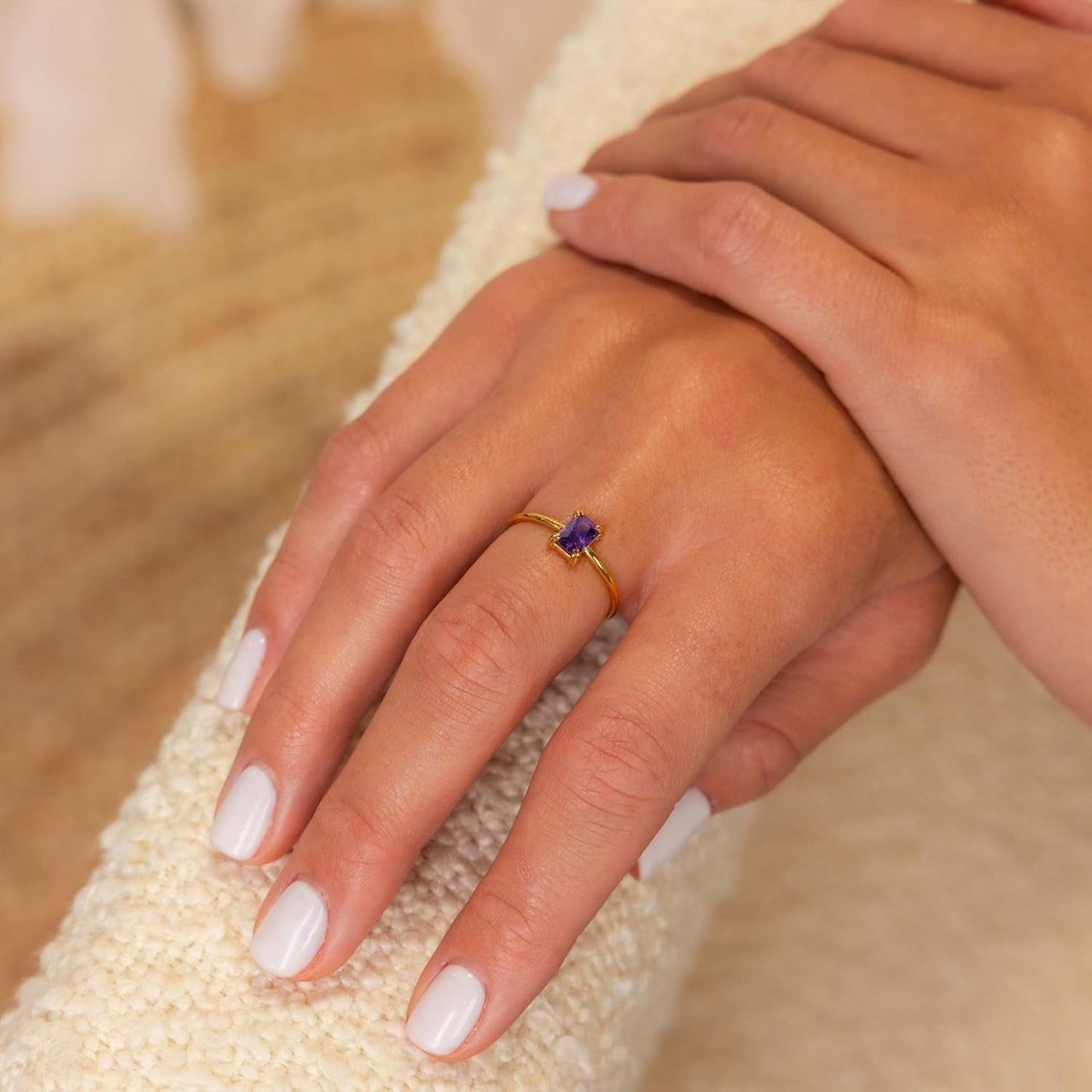 Gold Birthstone Rings for Women Non Tarnish 14K Gold Plated Birthstone Ring Gold Emerald Rings for Birthday Gifts Trendy Stuff Dainty Birthstone Rings Personalized Jewelry Gifts