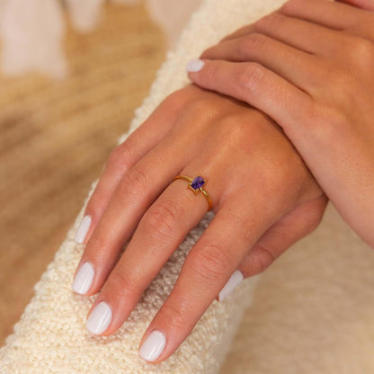 Gold Birthstone Rings for Women Non Tarnish 14K Gold Plated Birthstone Ring Gold Emerald Rings for Birthday Gifts Trendy Stuff Dainty Birthstone Rings Personalized Jewelry Gifts