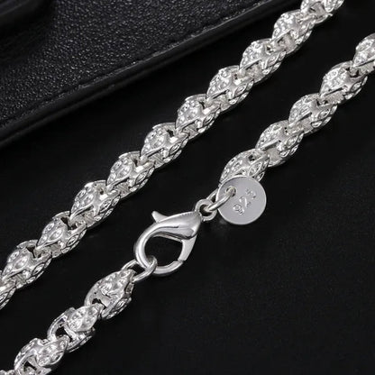 Men‘S 925 Sterling Silver 5MM Faucet Chain Necklace for Woman Man Fashion Wedding Party Jewelry Nice Gift